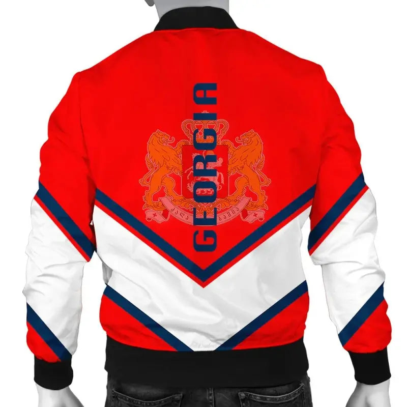 Georgia (U.S. state) Coat Of Arms Men Bomber Jacket Lucian Style RLT12 - Wonder Print Shop