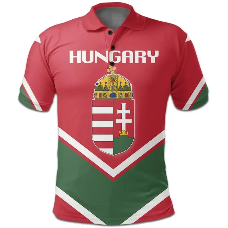 Hungary Coat Of Arms Polo Lucian Style RLT8 - Wonder Print Shop