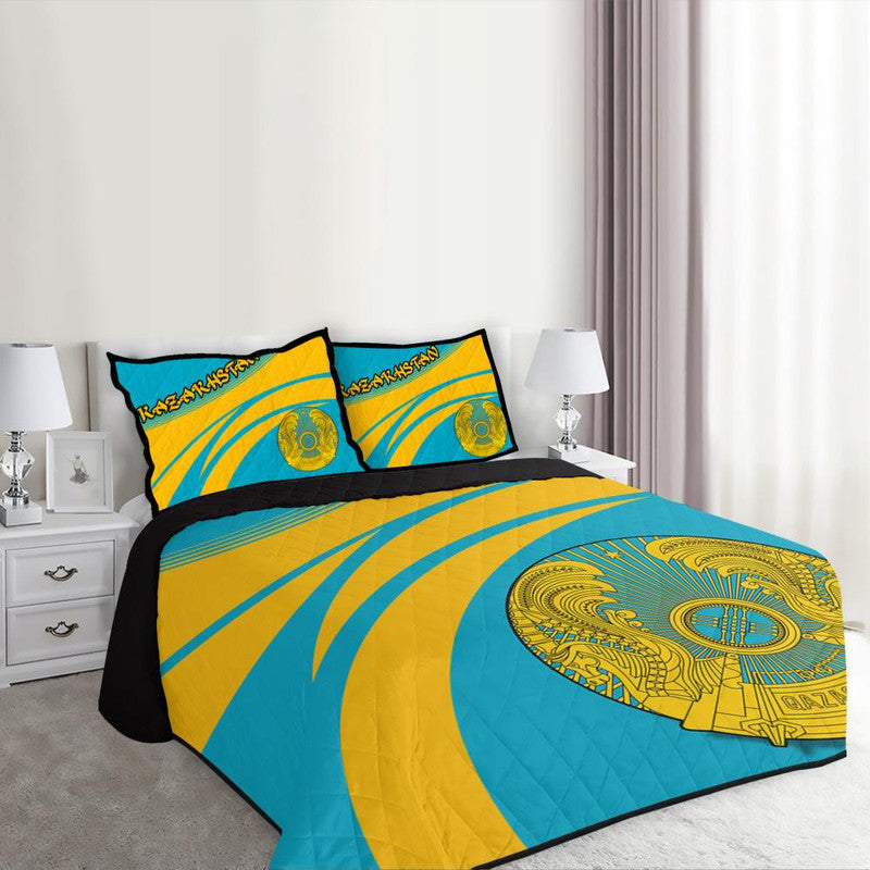 Kazakhstan Coat Of Arms Quilt Bed Set Cricket RLT8 - Wonder Print Shop