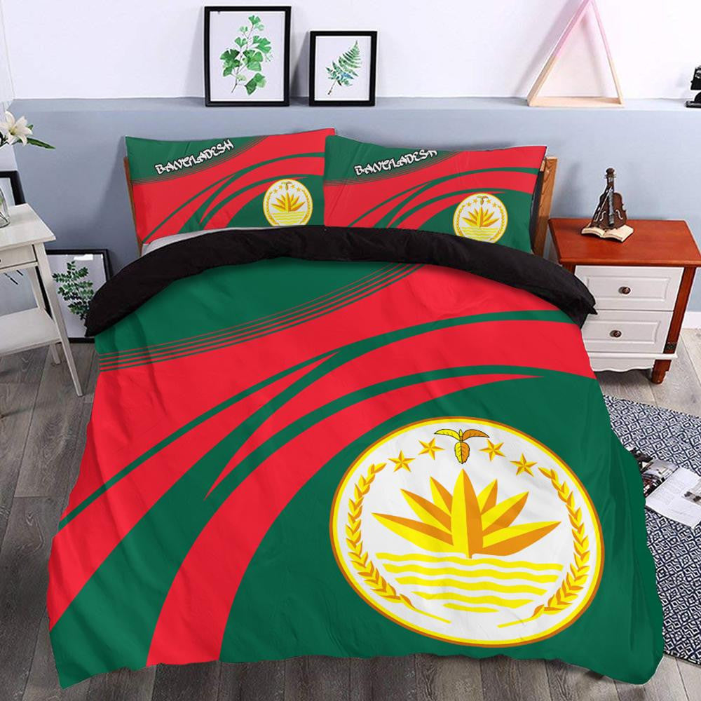 Bangladesh Coat Of Arms Bedding Set Cricket RLT6 - Wonder Print Shop
