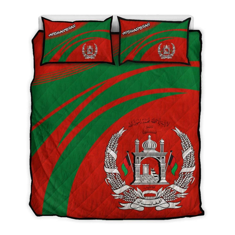 Afghanistan Coat Of Arms Quilt Bed Set Cricket RLT8 - Wonder Print Shop