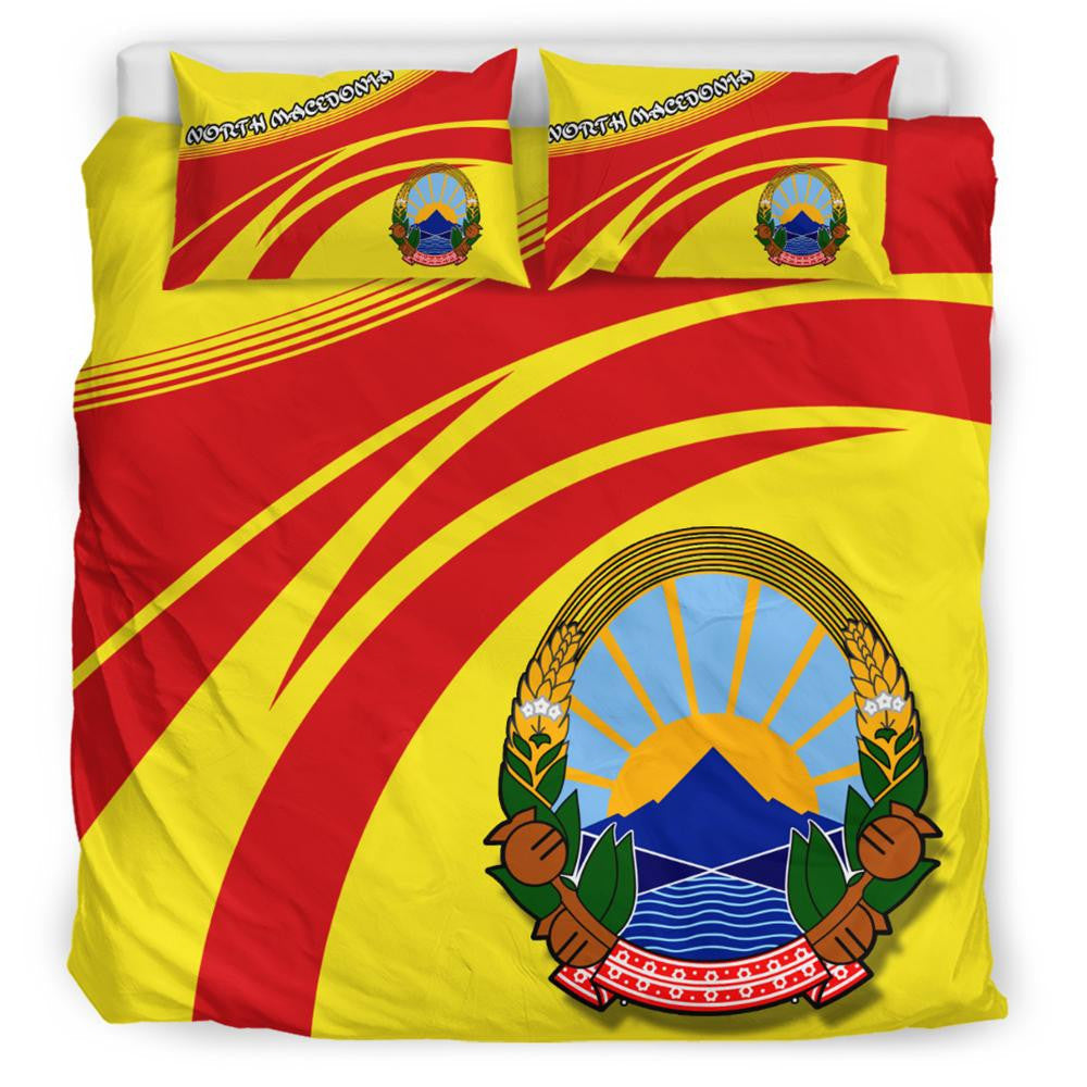 North Macedonia Coat Of Arms Bedding Set Cricket RLT7 - Wonder Print Shop