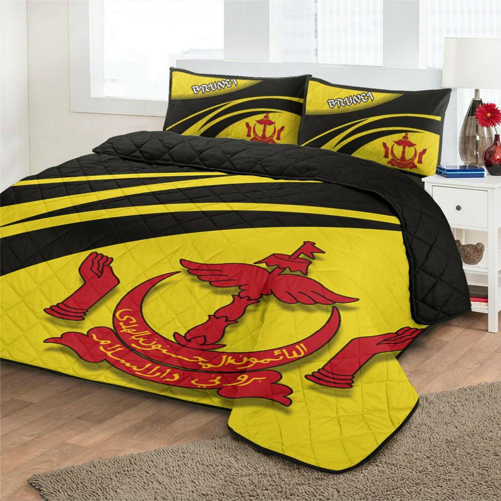 Brunei Coat Of Arms Quilt Bed Set Cricket RLT7 - Wonder Print Shop