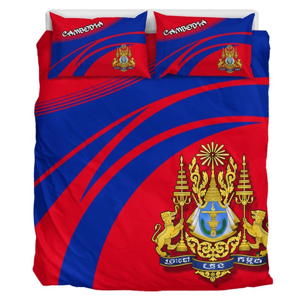 Cambodia Coat Of Arms Bedding Set Cricket RLT7 - Wonder Print Shop