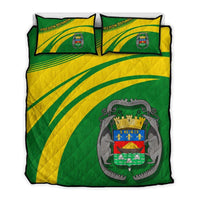 French Guiana Coat Of Arms Quilt Bed Set Cricket RLT8 - Wonder Print Shop