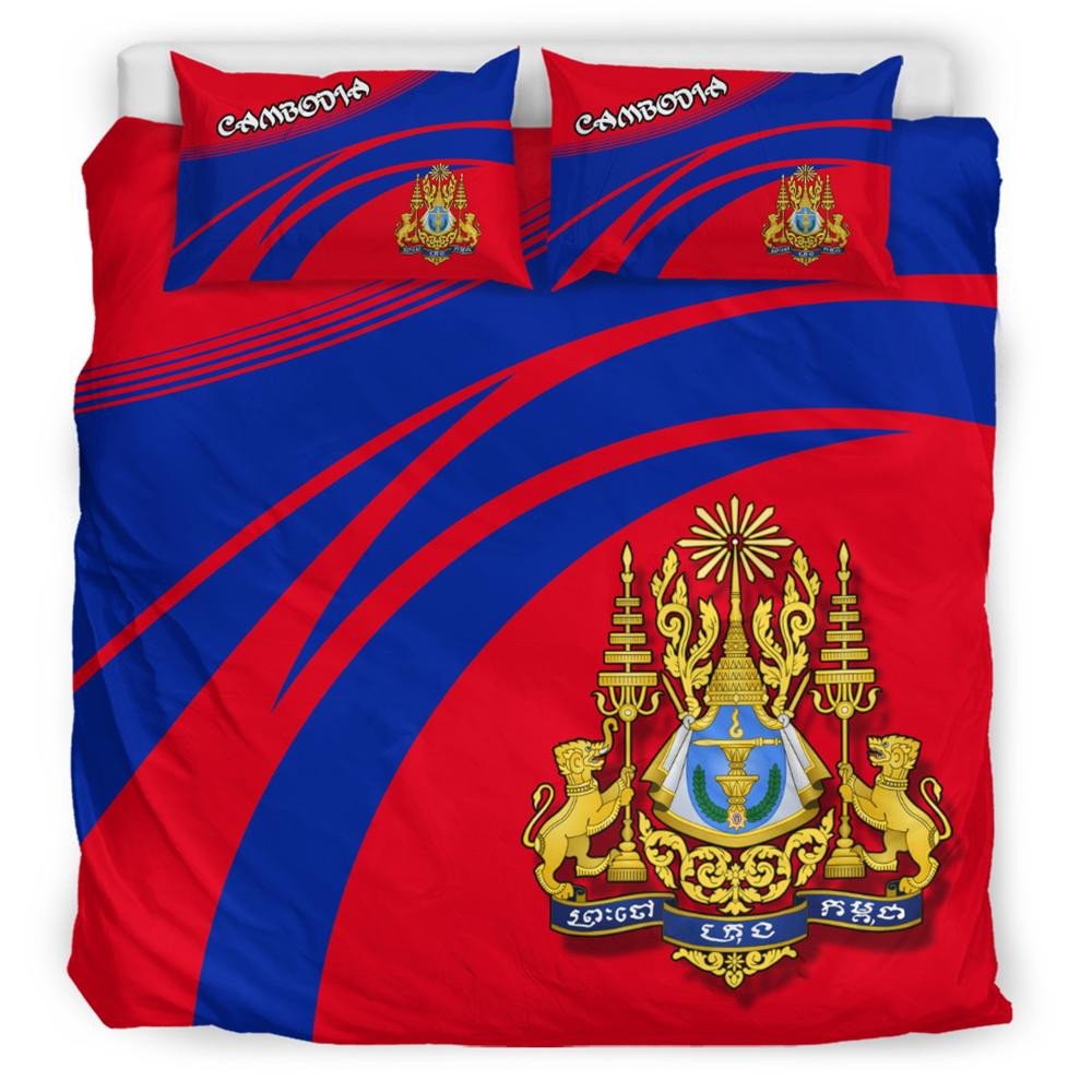 Cambodia Coat Of Arms Bedding Set Cricket RLT7 - Wonder Print Shop