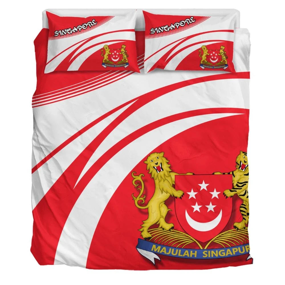 Singapore Coat Of Arms Bedding Set Cricket RLT13 - Wonder Print Shop