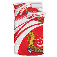 Singapore Coat Of Arms Bedding Set Cricket RLT13 - Wonder Print Shop