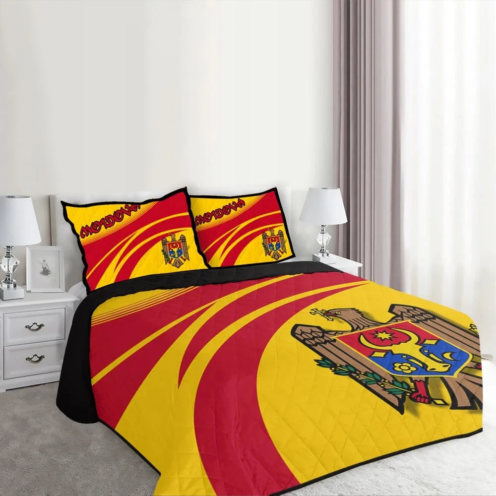 Moldova Coat Of Arms Quilt Bed Set CricketW RLT13 - Wonder Print Shop