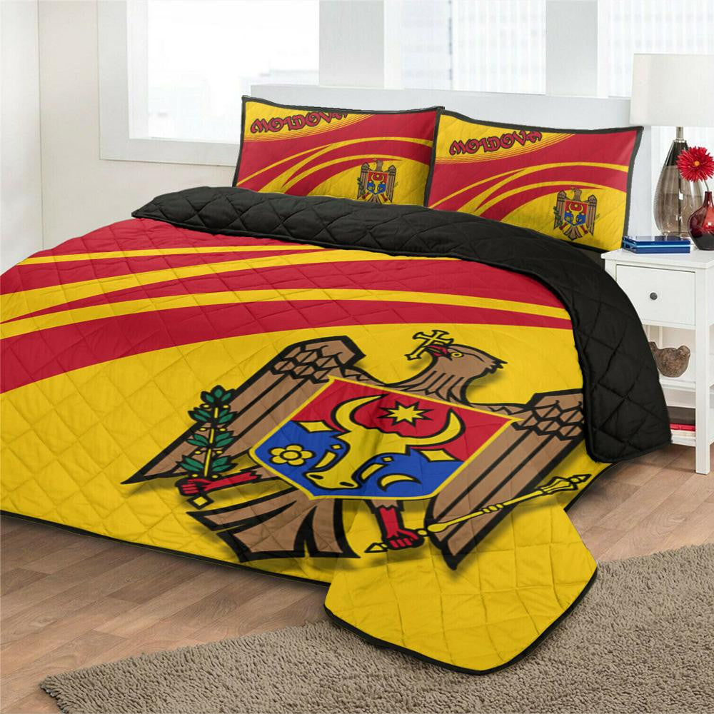 Moldova Coat Of Arms Quilt Bed Set CricketW RLT13 - Wonder Print Shop