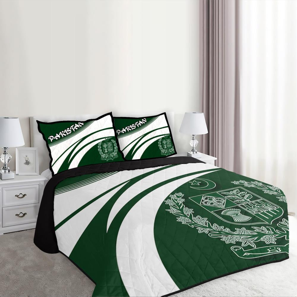 Pakistan Coat Of Arms Quilt Bed Set Cricket RLT13 - Wonder Print Shop