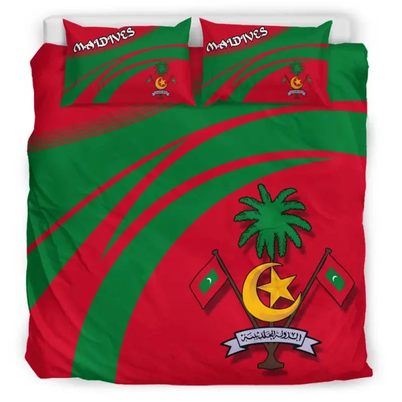Maldives Coat Of Arms Bedding Set Cricket RLT12 - Wonder Print Shop