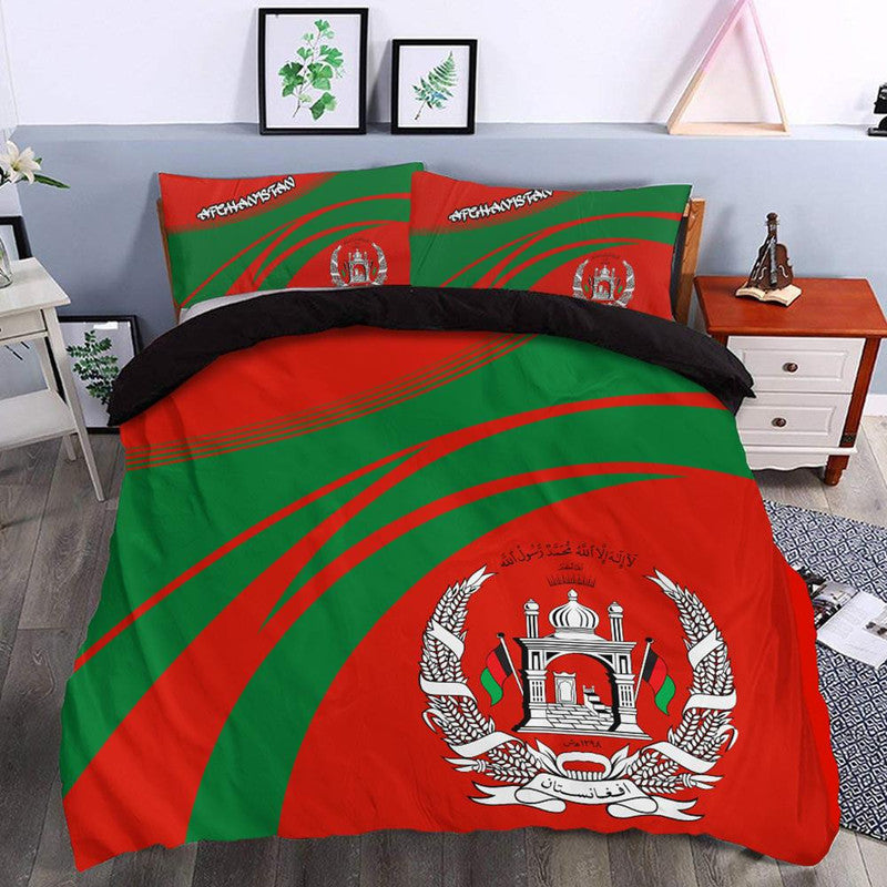 Afghanistan Coat Of Arms Bedding Set Cricket RLT8 - Wonder Print Shop