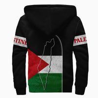 Palestine Flag Sherpa Hoodie Coat Of Arms RLT13 - Wonder Print Shop