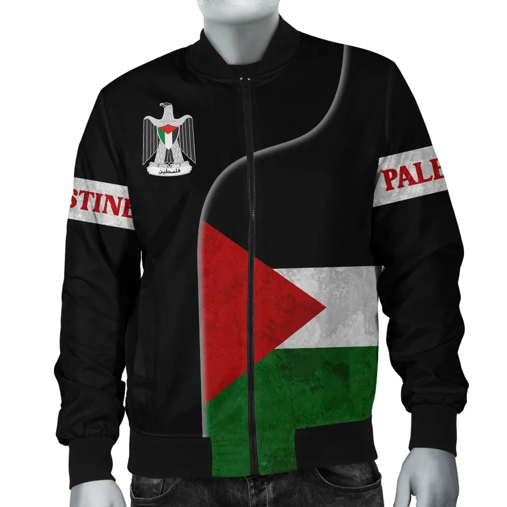Palestine Flag Bomber Jacket Coat Of Arms RLT13 - Wonder Print Shop