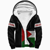 Palestine Flag Sherpa Hoodie Coat Of Arms RLT13 - Wonder Print Shop