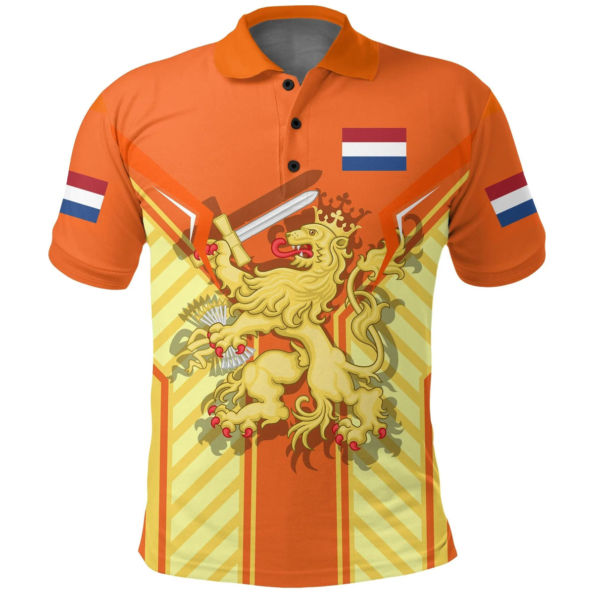 Netherlands Lion Coat Of Arms Kings Day Polo Shirt RLT7 - Wonder Print Shop