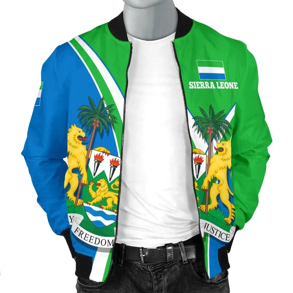 Sierra Leone Men's Bomber Jacket Sierra Leone Pride RLT7 - Wonder Print Shop