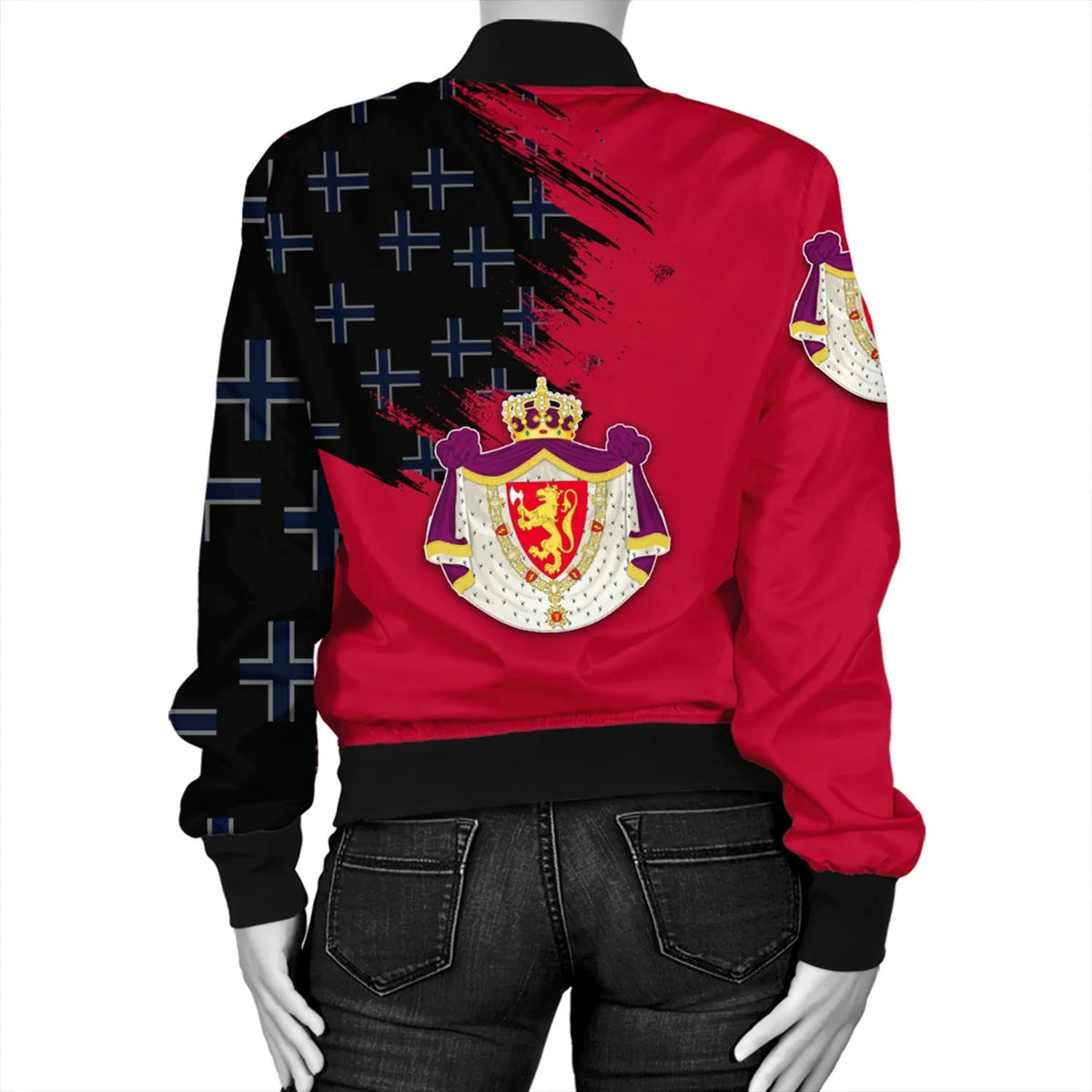 Norway Coat Of Arms Women's Bomber Jacket Flag Style RLT7 - Wonder Print Shop