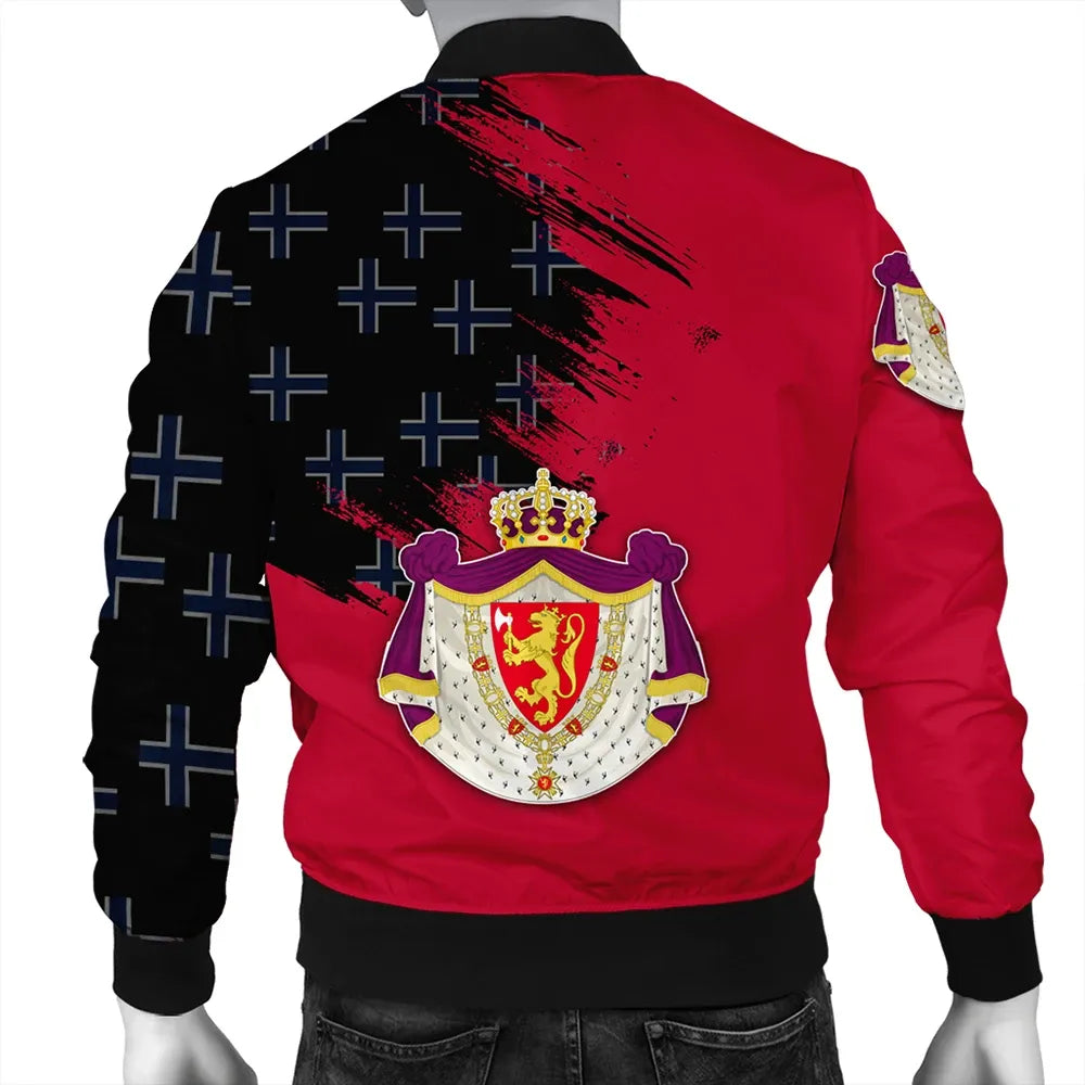 Norway Coat Of Arms Men's Bomber Jacket Flag Style RLT7 - Wonder Print Shop