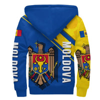 Wonder Print Shop Moldova Sherpa Hoodie, Flag and Coat Of Arms A22 RLT13 - Wonder Print Shop