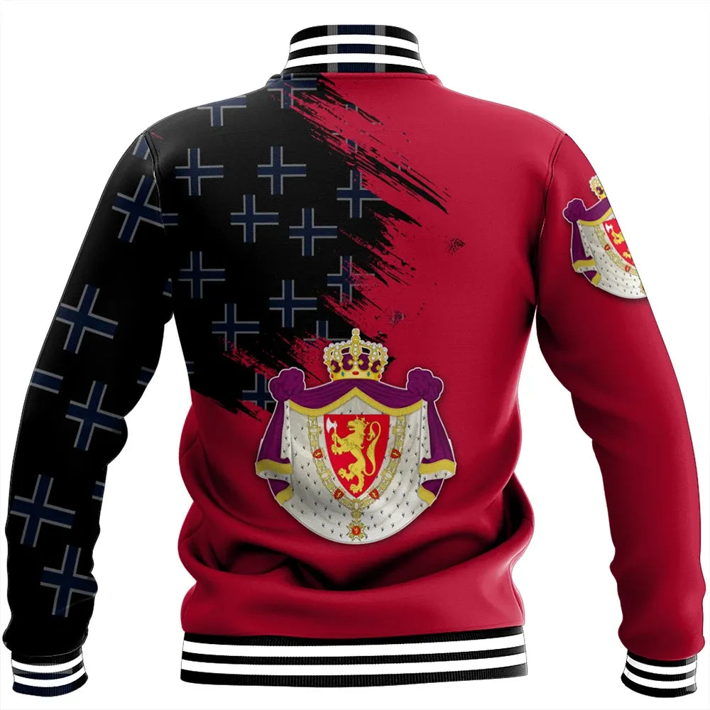 Norway Coat Of Arms Baseball Jacket Flag Style RLT7 - Wonder Print Shop