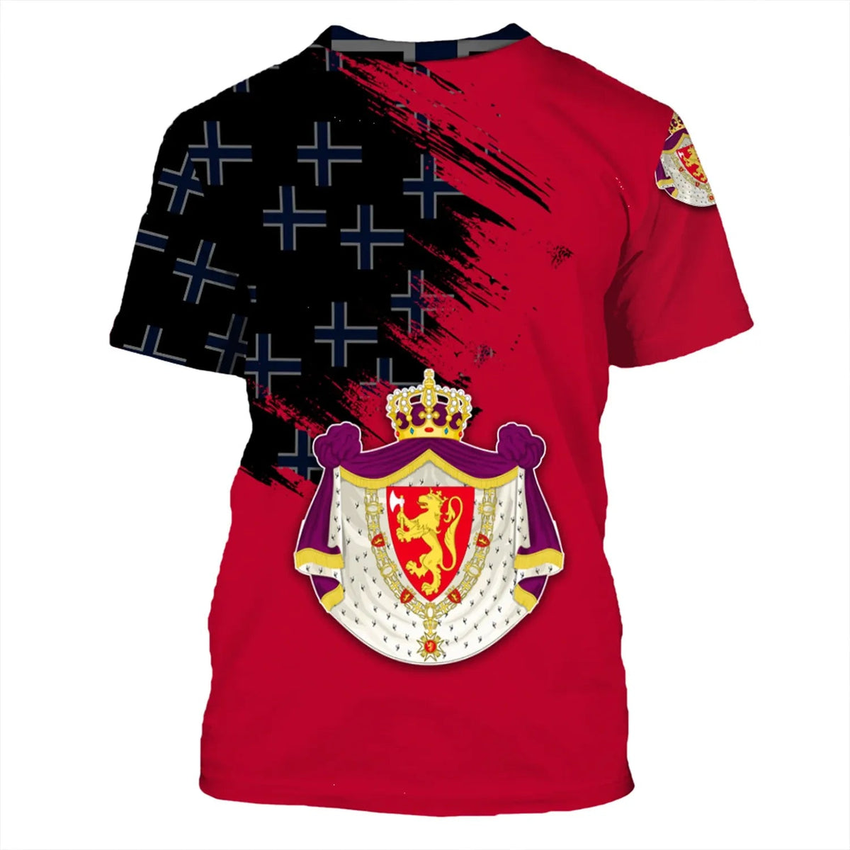 Norway Coat Of Arms T Shirt Flag Style RLT7 - Wonder Print Shop