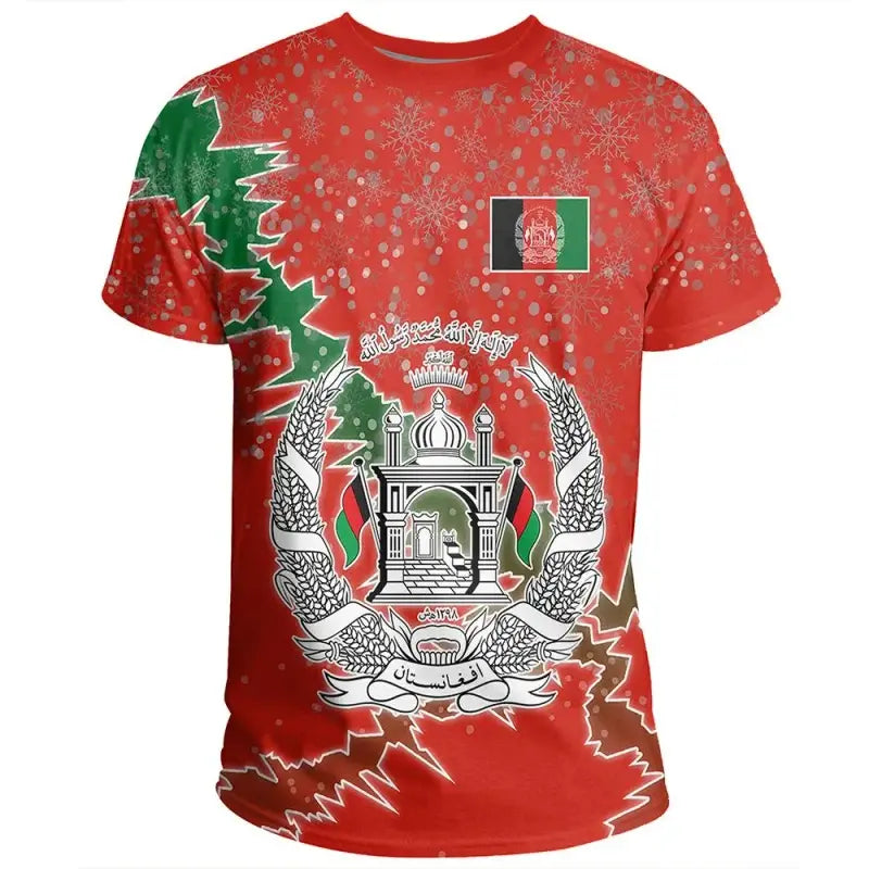 Afghanistan Christmas Coat Of Arms T Shirt X Style RLT8 - Wonder Print Shop