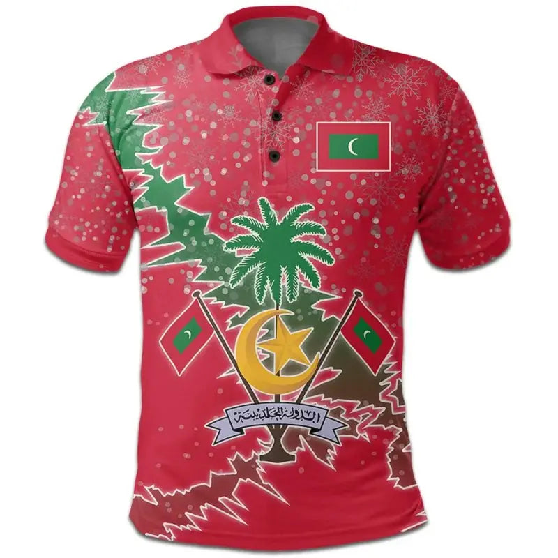 Maldives Polo Shirt Christmas Coat Of Arms X Style RLT12 - Wonder Print Shop