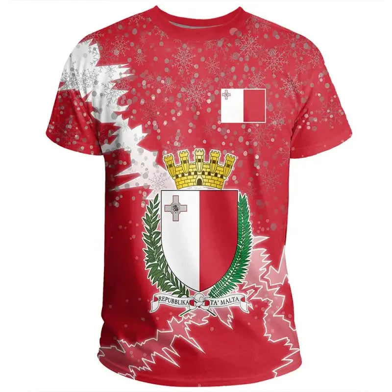 Malta Christmas Coat Of Arms T Shirt X Style RLT12 - Wonder Print Shop