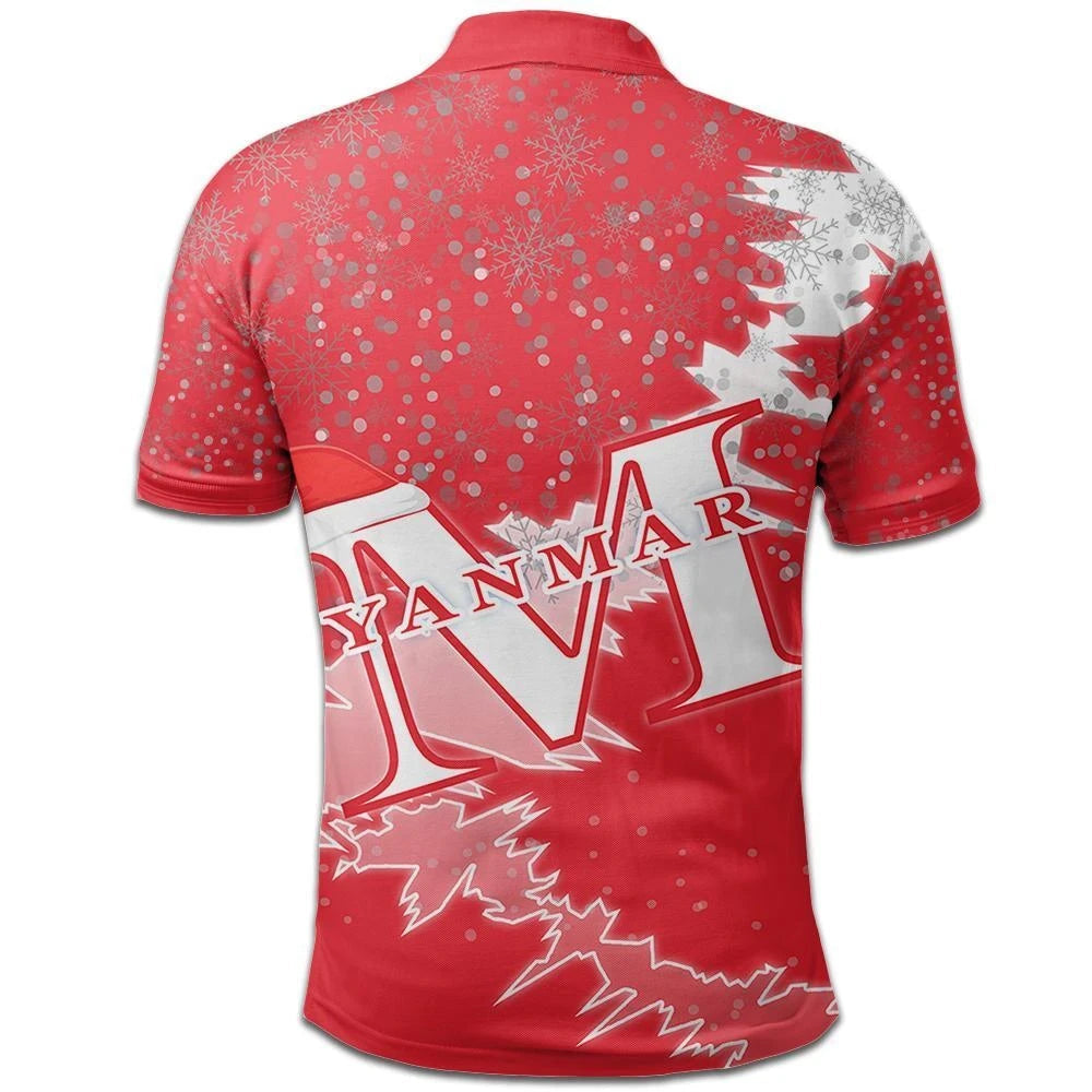 Myanmar Polo Shirt Christmas Coat Of Arms X Style RLT7 - Wonder Print Shop