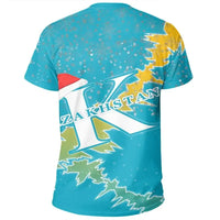 Kazakhstan Christmas Coat Of Arms T Shirt X Style RLT8 - Wonder Print Shop