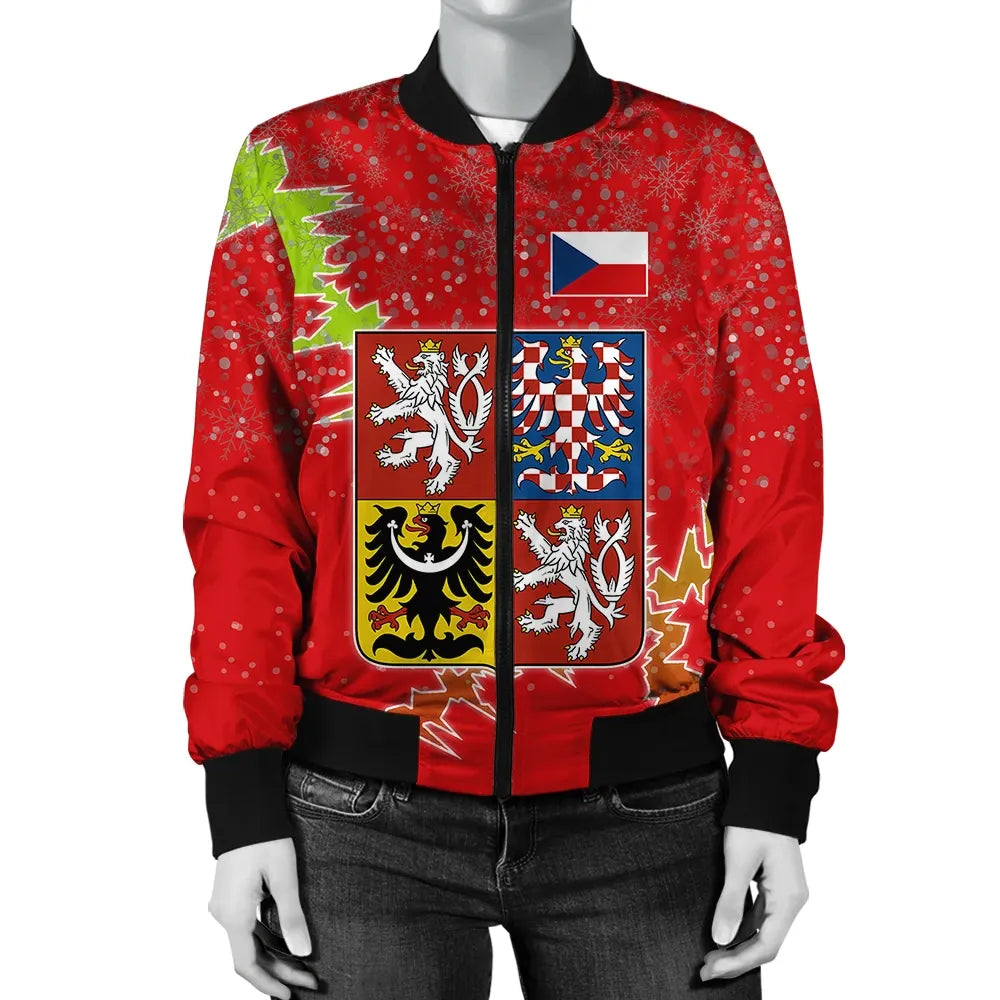 Czech Republic Christmas Coat Ofrms Women Bomber Jacket X Style RLT13 - Wonder Print Shop