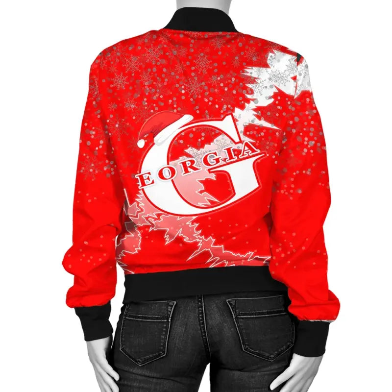 Georgia Christmas Coat Of Arms Women Bomber Jacket X Style RLT12 - Wonder Print Shop