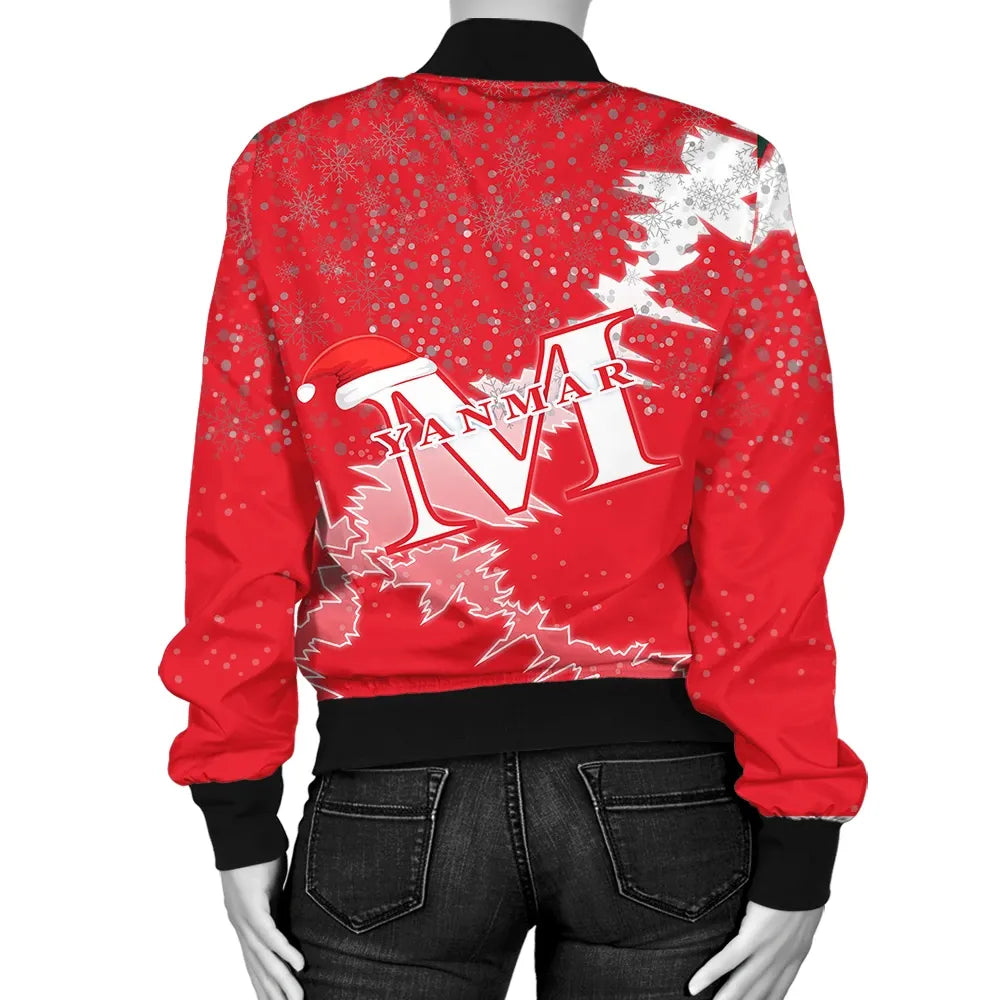 Myanmar Christmas Coat Of Arms Women Bomber Jacket X Style RLT7 - Wonder Print Shop