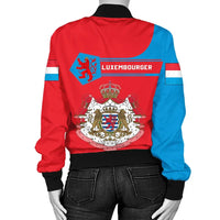 Luxembourg Coat Of Arms Women Bomber Jacket Simple Style8 RLT6 - Wonder Print Shop