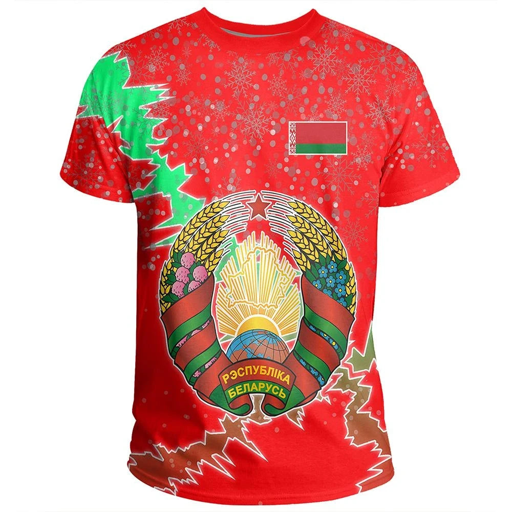 Belarus Christmas Coat Of Arms T Shirt X Style RLT6 - Wonder Print Shop