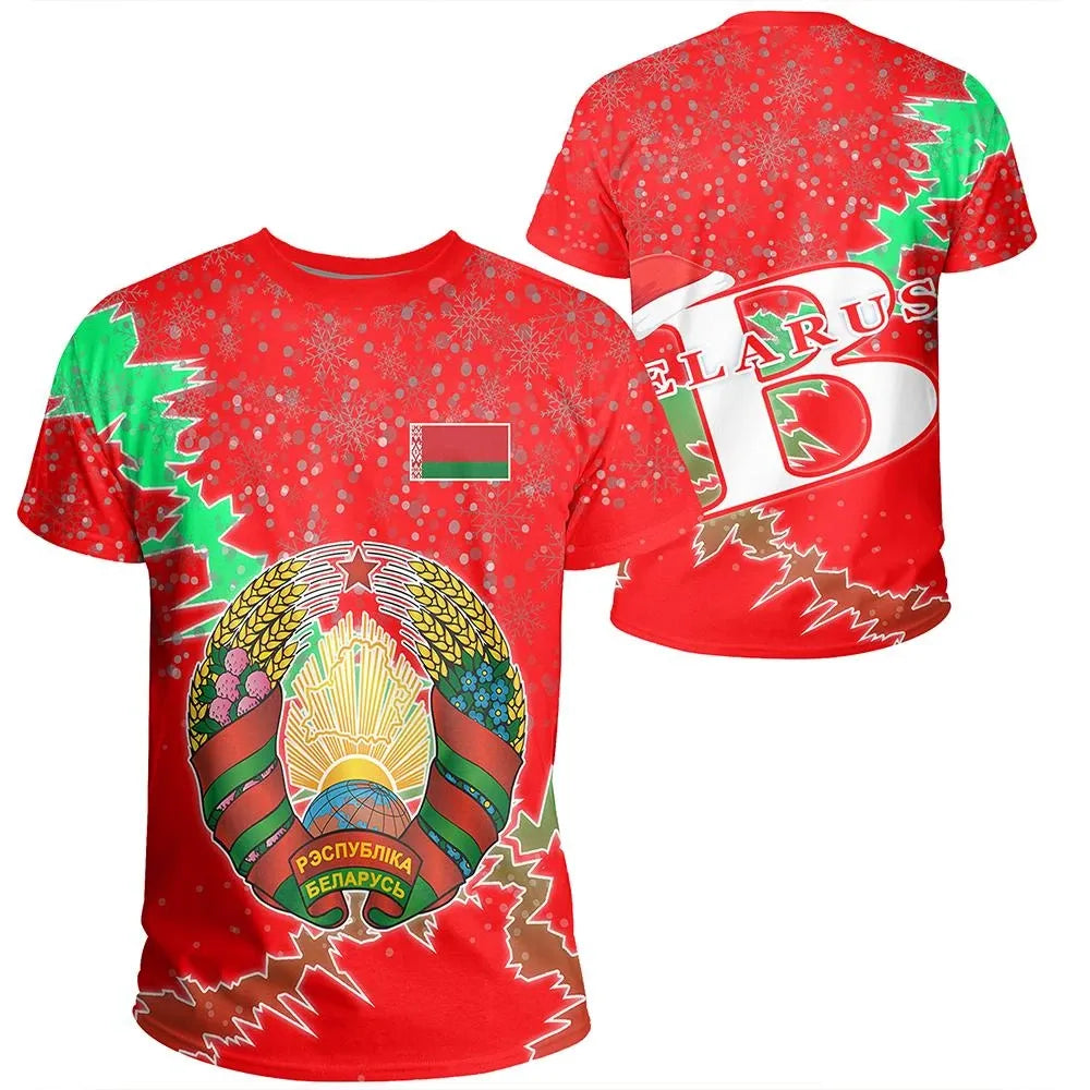 Belarus Christmas Coat Of Arms T Shirt X Style RLT6 - Wonder Print Shop