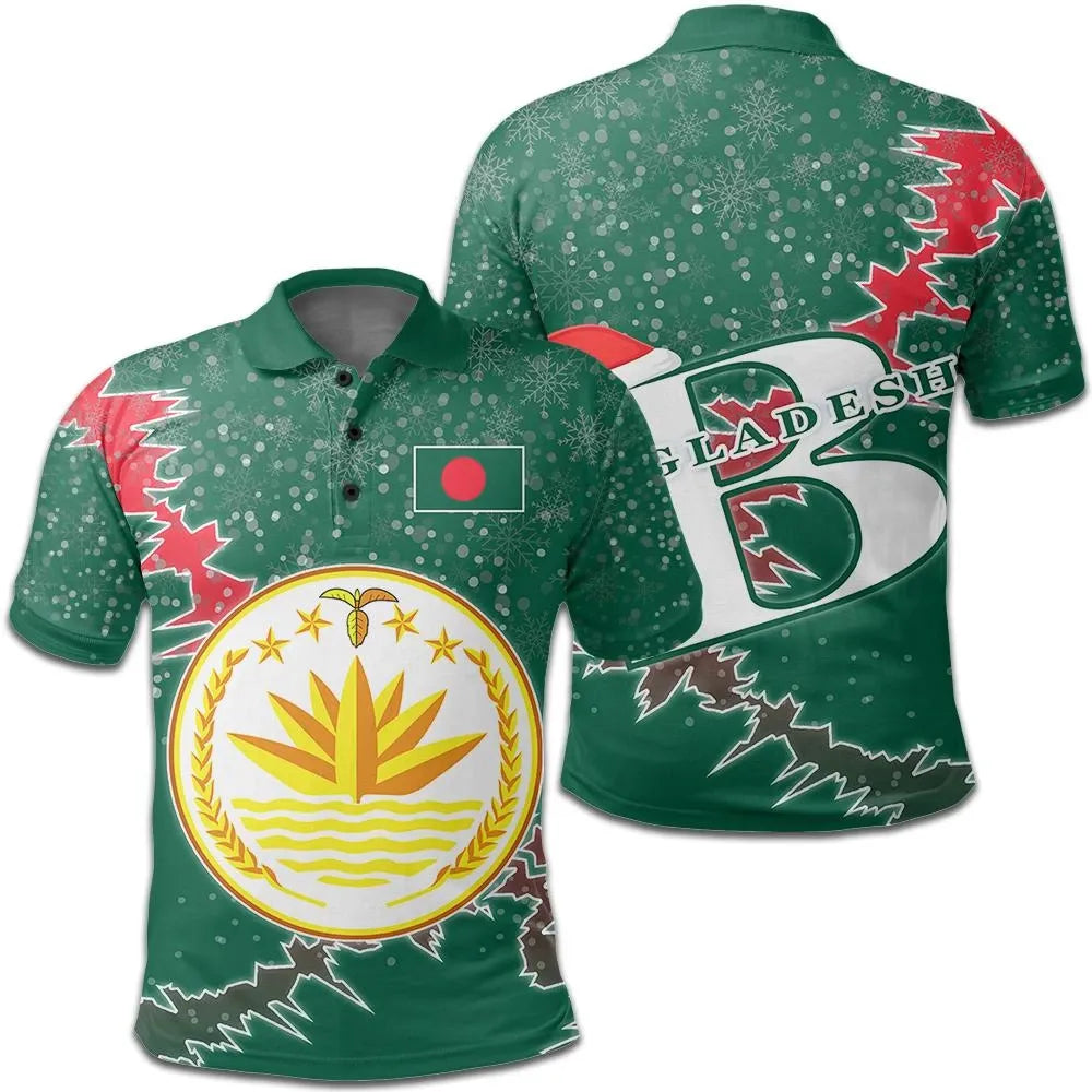 Bangladesh Polo Shirt Christmas Coat Of Arms X Style RLT6 - Wonder Print Shop