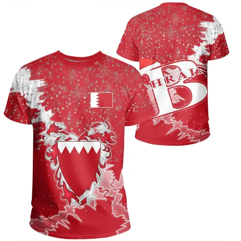Bahrain Christmas Coat Of Arms T Shirt X Style RLT8 - Wonder Print Shop