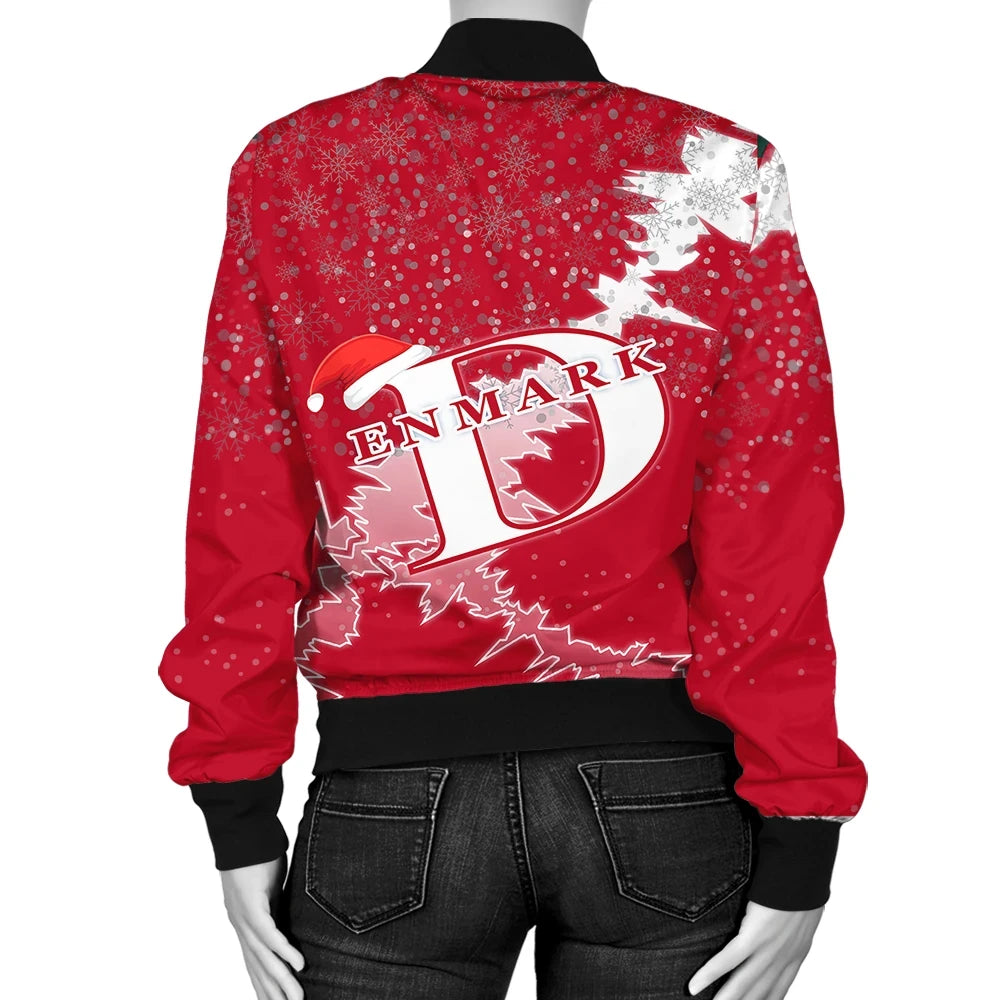 Denmark Christmas Coat Of Arms Women Bomber Jacket X Style RLT13 - Wonder Print Shop