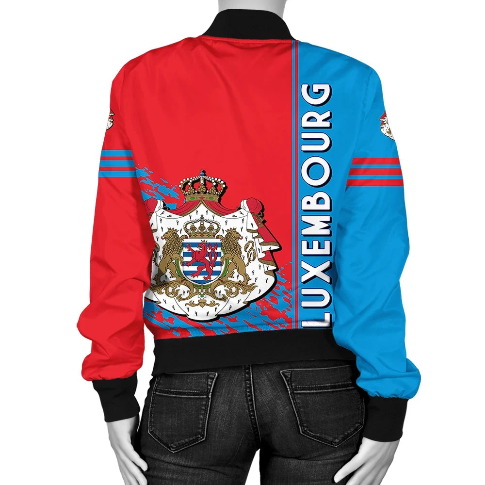 Luxembourg Coat Of Arms Women Bomber Jacket Quarter Style1 RLT6 - Wonder Print Shop