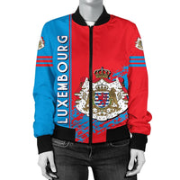 Luxembourg Coat Of Arms Women Bomber Jacket Quarter Style1 RLT6 - Wonder Print Shop