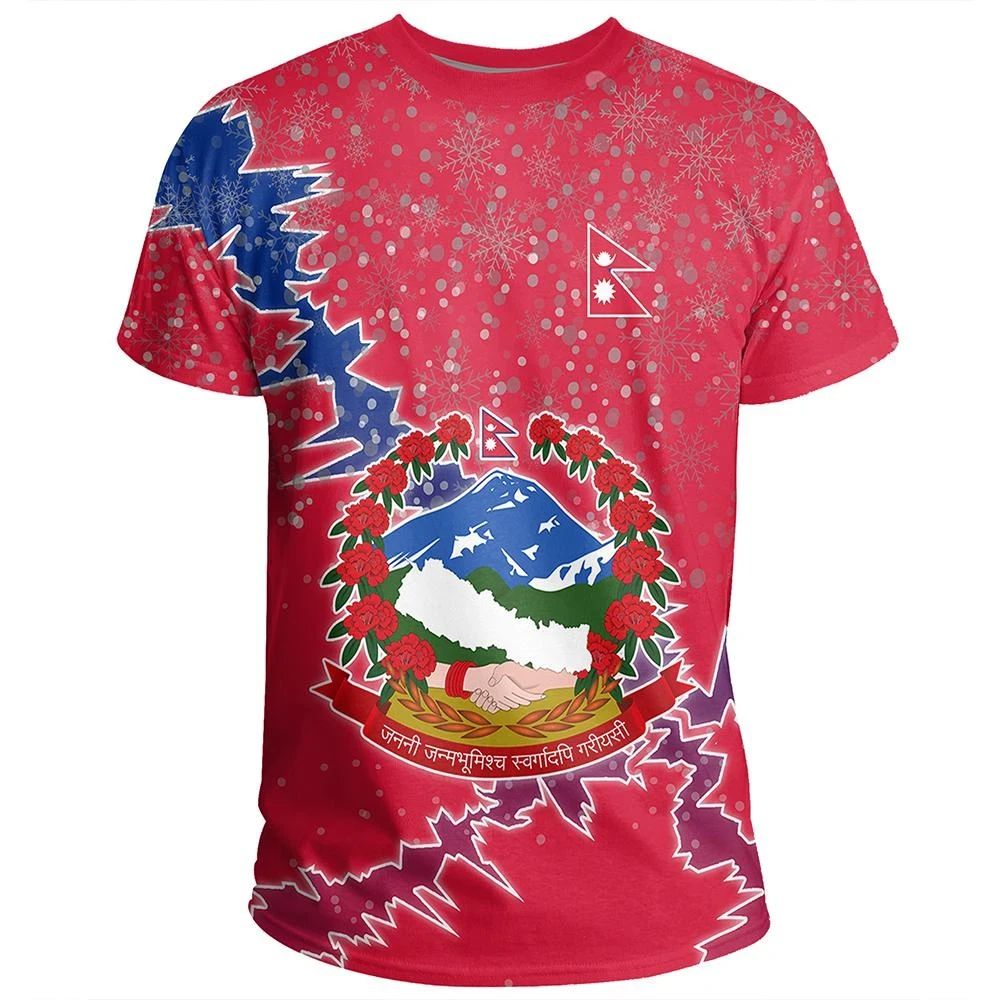 Nepal Christmas Coat Of Arms T Shirt X Style RLT7 - Wonder Print Shop