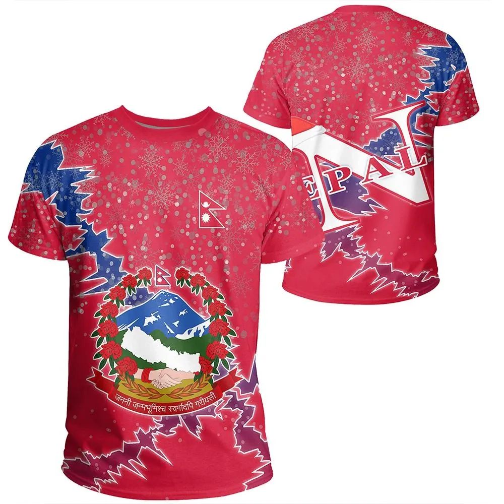 Nepal Christmas Coat Of Arms T Shirt X Style RLT7 - Wonder Print Shop