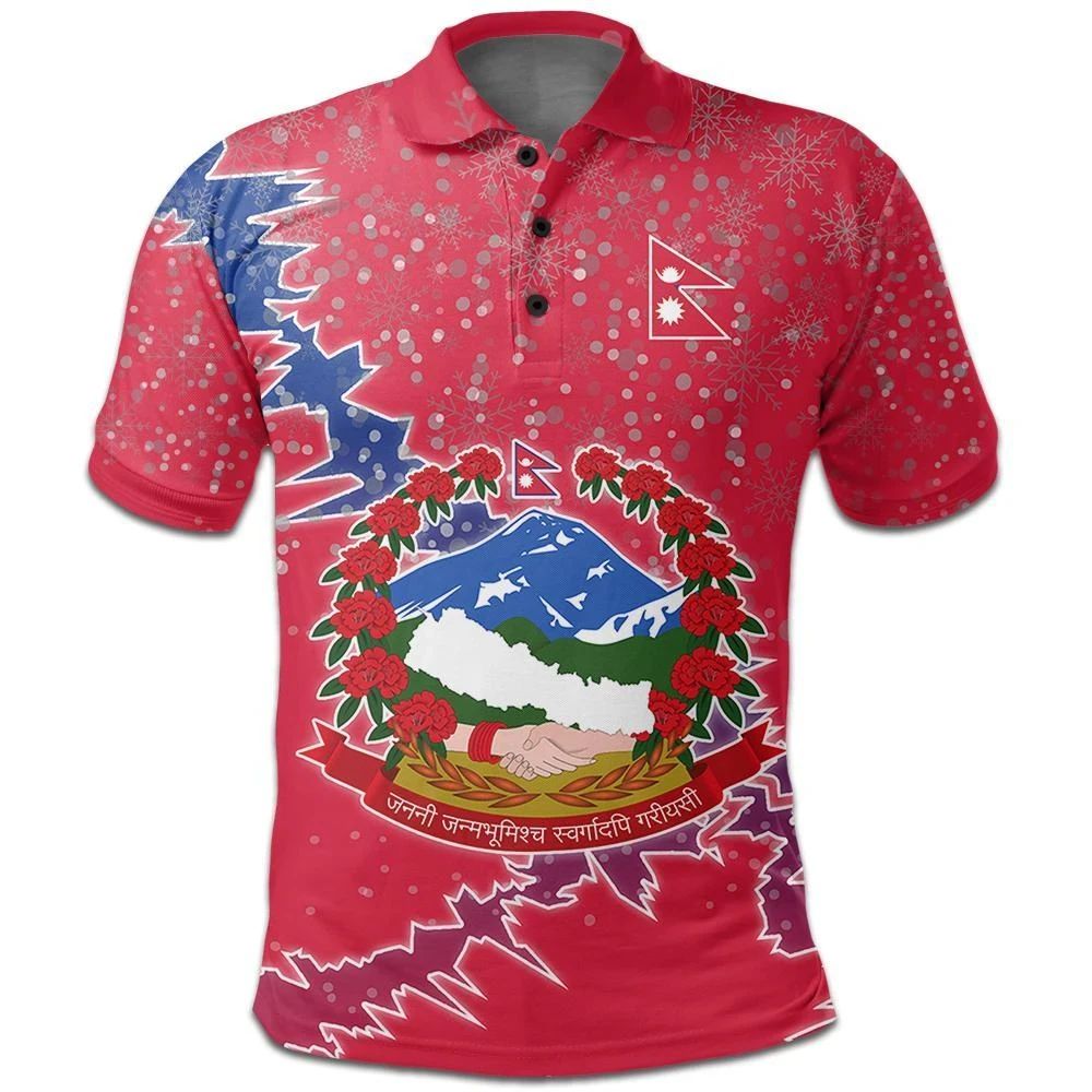 Nepal Polo Shirt Christmas Coat Of Arms X Style RLT7 - Wonder Print Shop