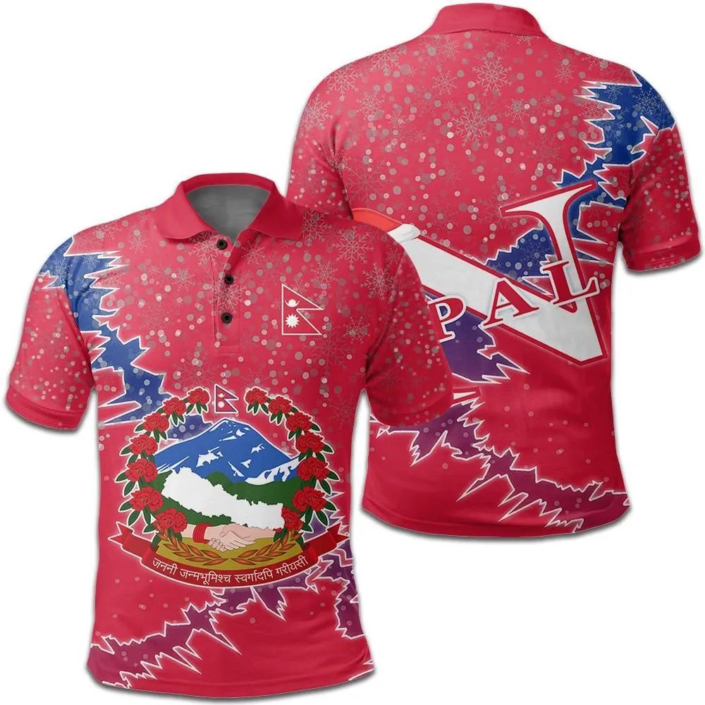 Nepal Polo Shirt Christmas Coat Of Arms X Style RLT7 - Wonder Print Shop
