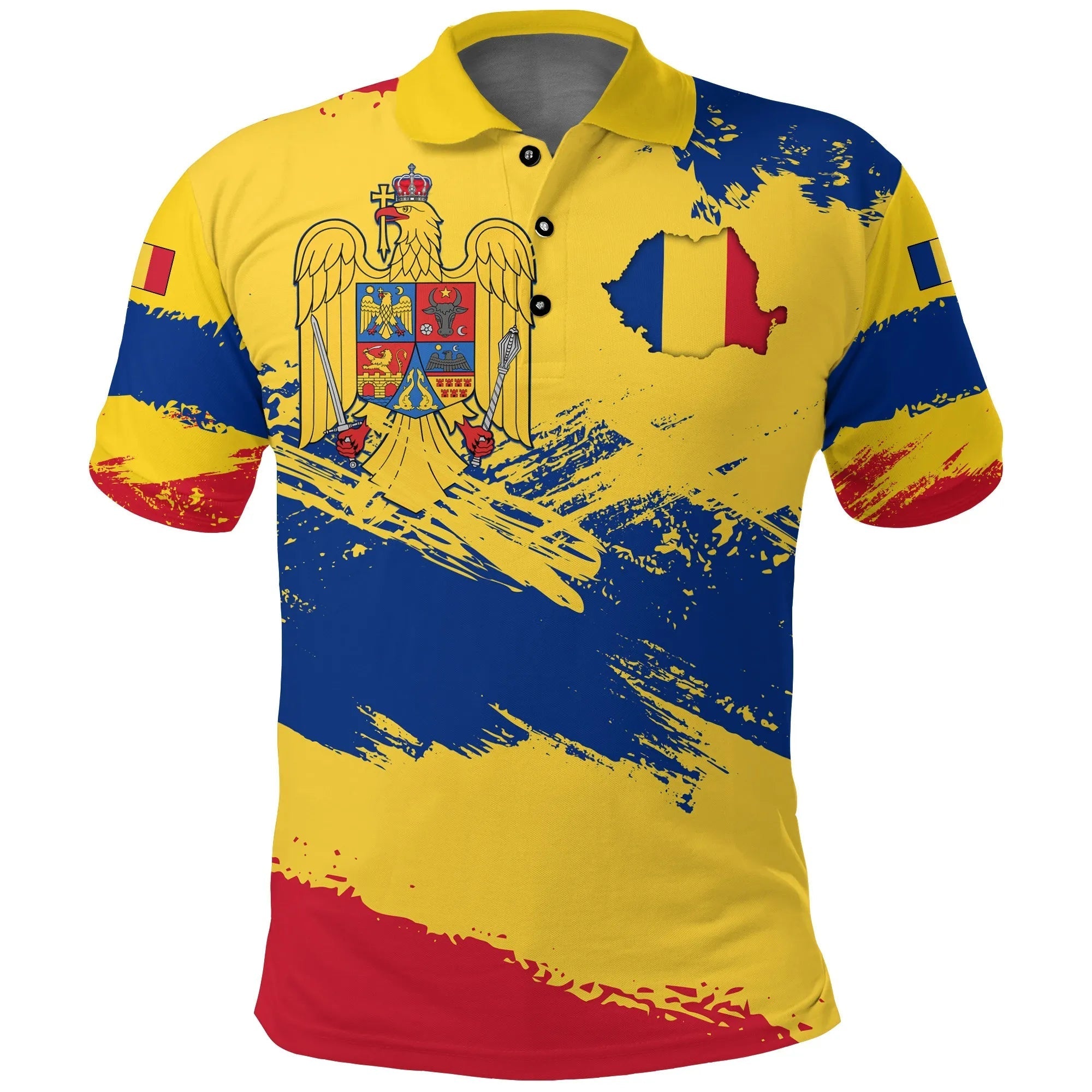 romania-polo-shirt-romania-flag-brush