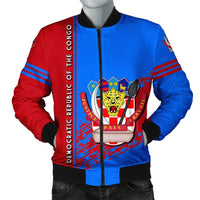 Democratic Republic Of The Congo Coat Of Arms Men Bomber Jacket Quarter Style RLT13 - Wonder Print Shop