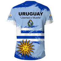 Uruguay T Shirt Uruguay Flag Brush RLT6 - Wonder Print Shop